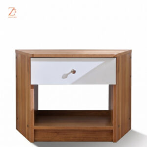 TeakNest Bedside Table with Drawer – Natural Teak Zcube Furniture 1