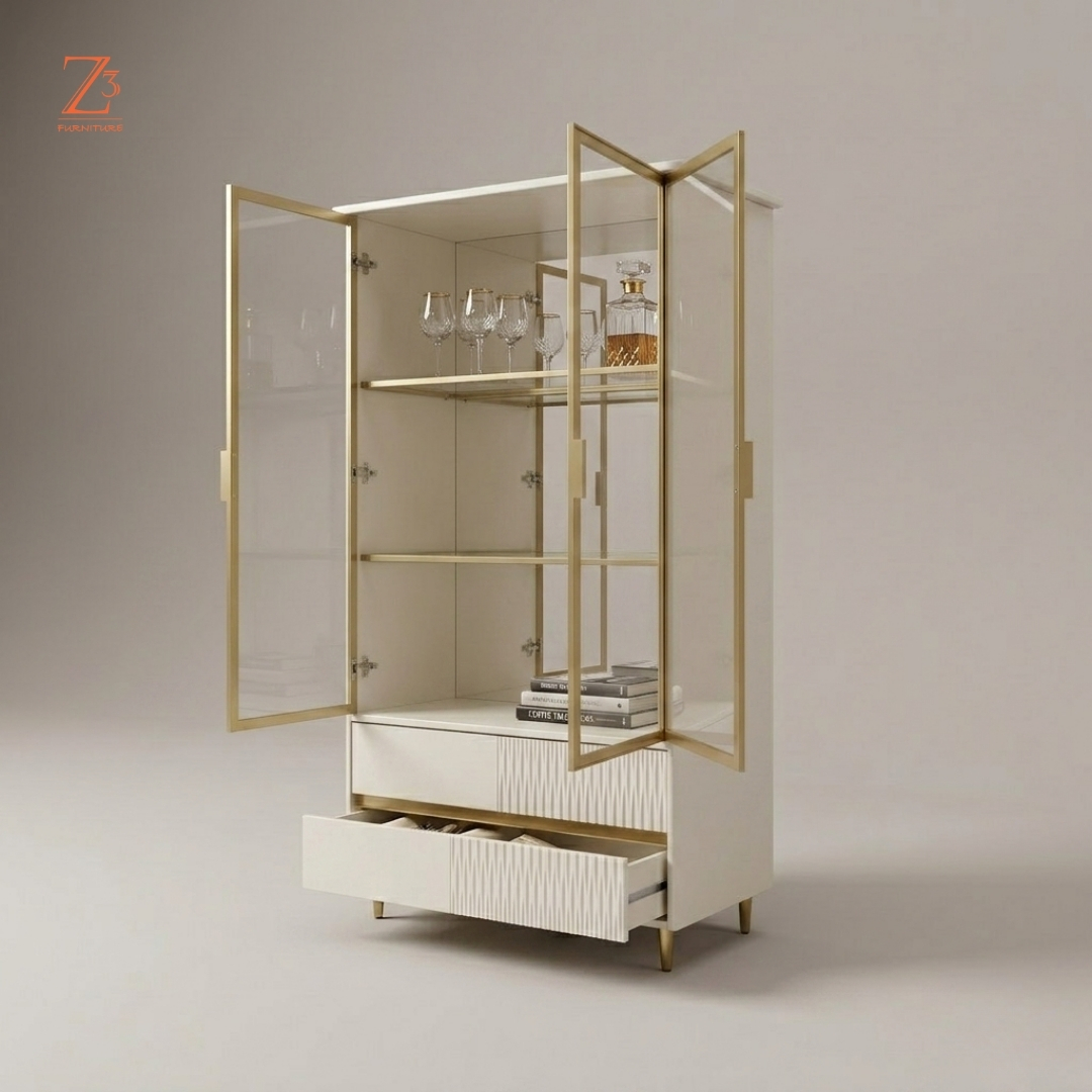 UrbanCellar Premium Bar Cabinet – Slate Grey zcube Furniture 4