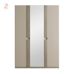 UrbanLuxe 3 Door Wardrobe with Mirror – Greige Zcube Furniture 1