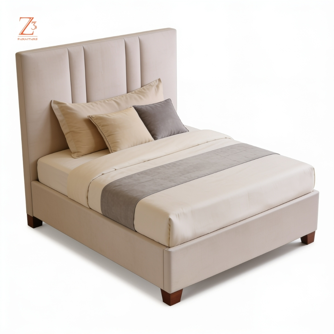 Veloura Beige Hydraulic Single Bed zcube Furniture 3