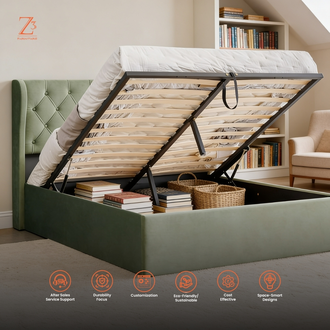 VerdeLux Hydraulic Queen Bed zcube furniture 6