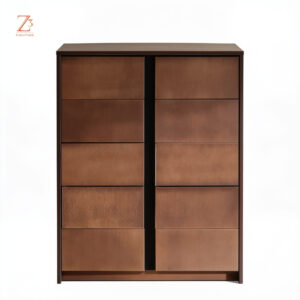 Walnora Elite Chest of 5 Drawers – Classic Walnut zcube Furniture 1