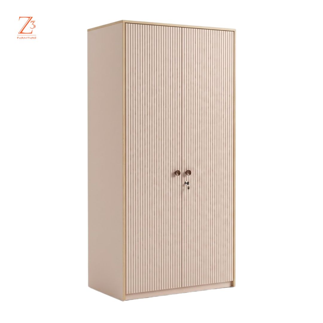 WalnutEdge 2 Door Wardrobe – Brown Zcube Furniture 3