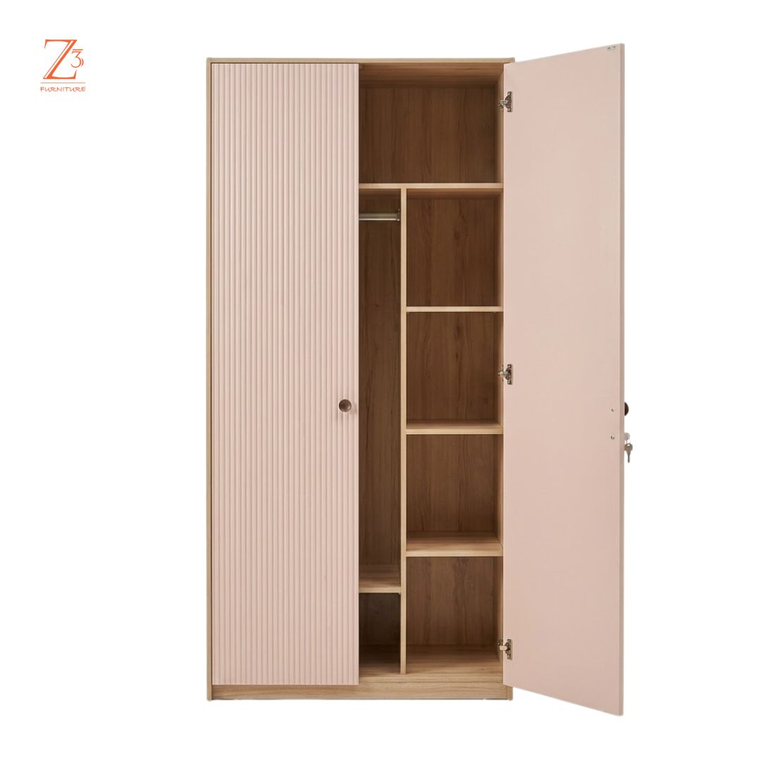 WalnutEdge 2 Door Wardrobe – Brown Zcube Furniture 4