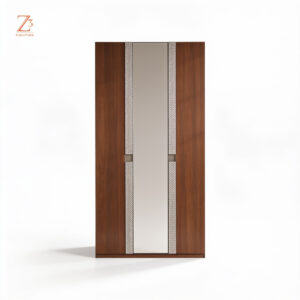 WalnutGrande 3 Door Wardrobe with Mirror zcube Furniture 1