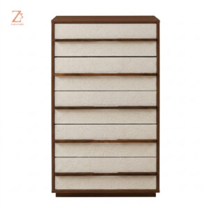 WoodZen 4 Drawer Chest of Drawers – Rustic Walnut Brown zcube Furniture 1