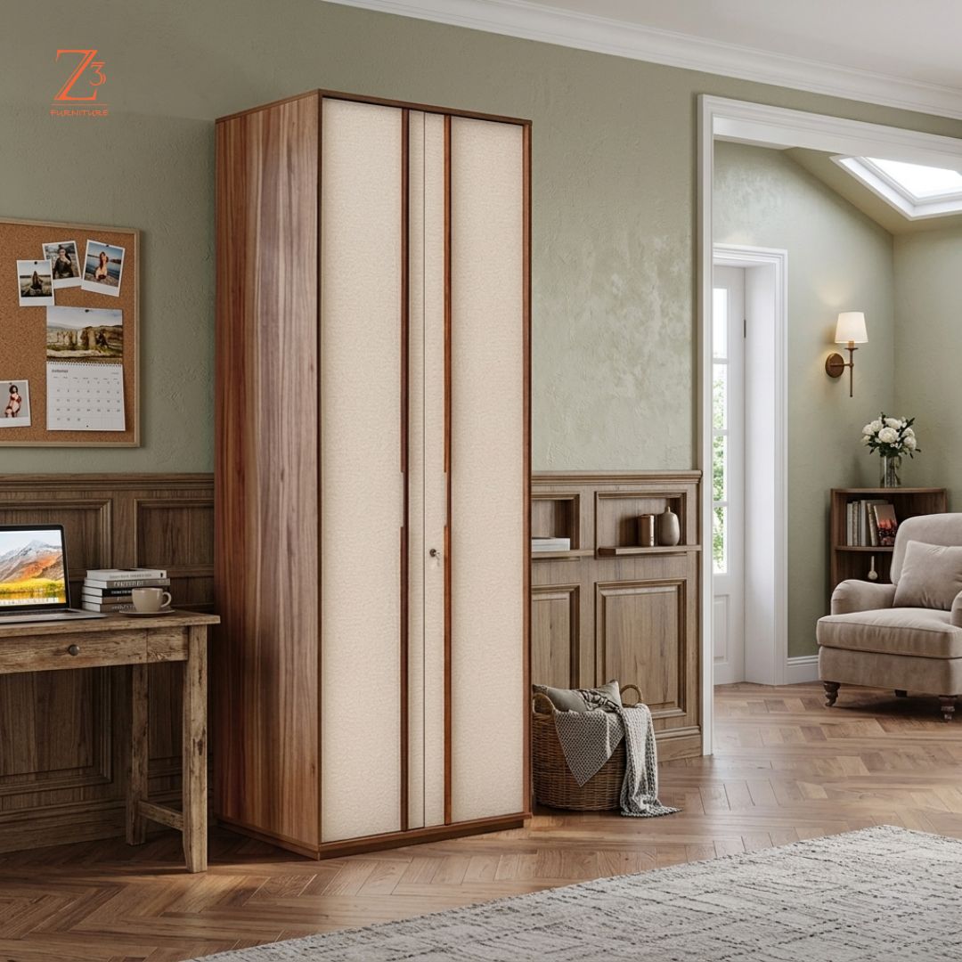 Zenora 2 Door Wardrobe – Walnut Brown Zcube Furniture 2