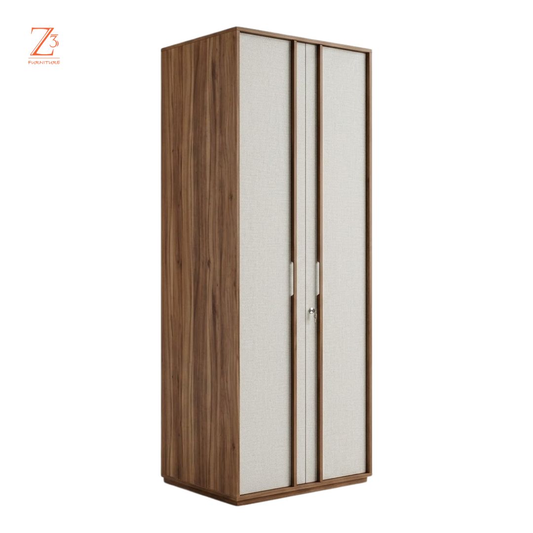 Zenora 2 Door Wardrobe – Walnut Brown Zcube Furniture 3